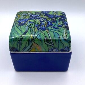 Van Gogh Irises Porcelain Trinket Jewelry Box 2020 Paul Getty Museum Souvenir